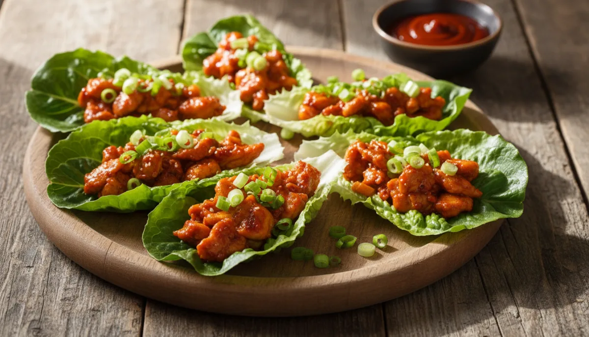 Korean Gochujang Chicken Lettuce Wraps