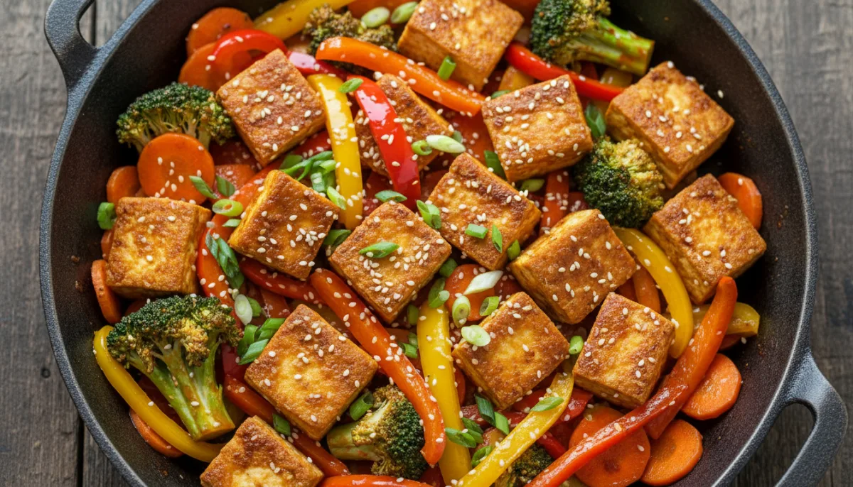 Korean Gochujang Tofu and Vegetable Skillet