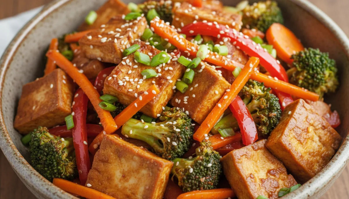 Tofu dhe Perime të Skuqura Koreane me Gochujang