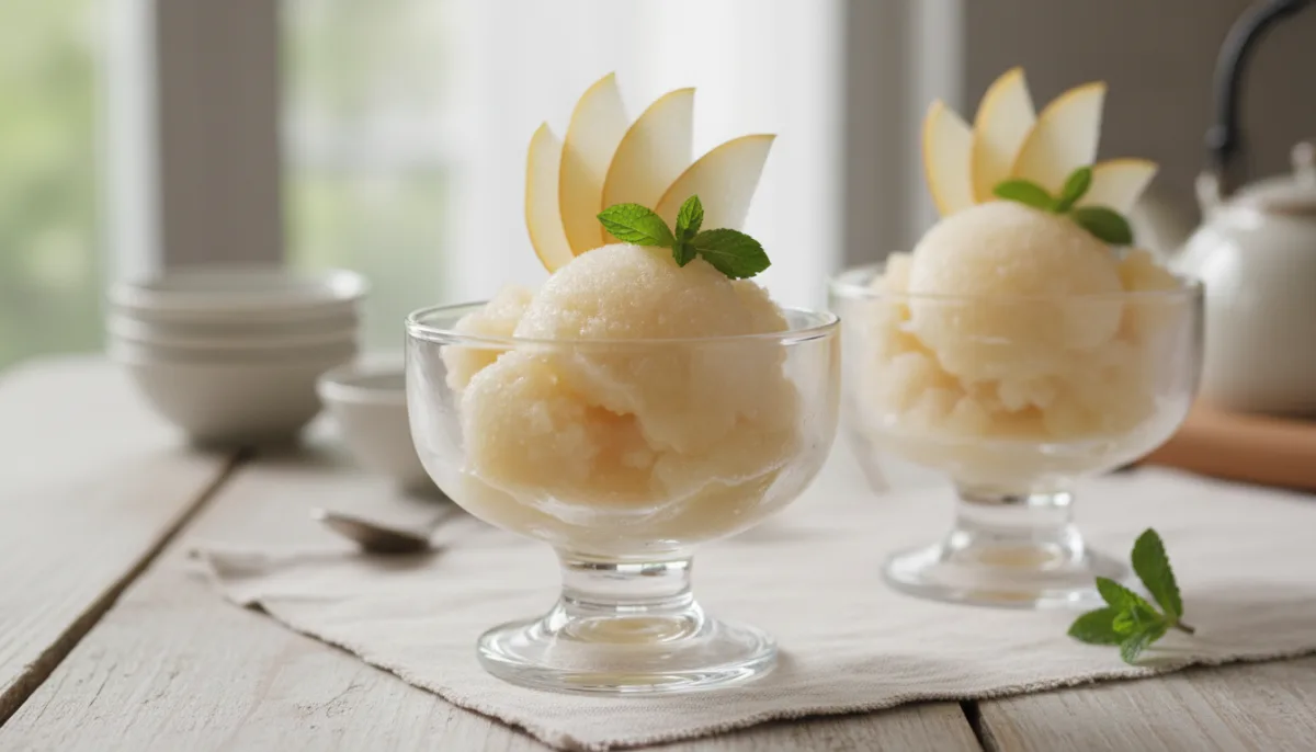 Sorbetto Coreano di Pera, Miele e Zenzero
