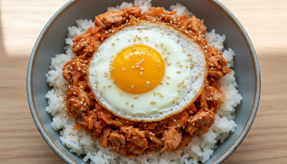 Tasat me Oriz, Kimçi dhe Peshk Ton sipas Recetës Koreane