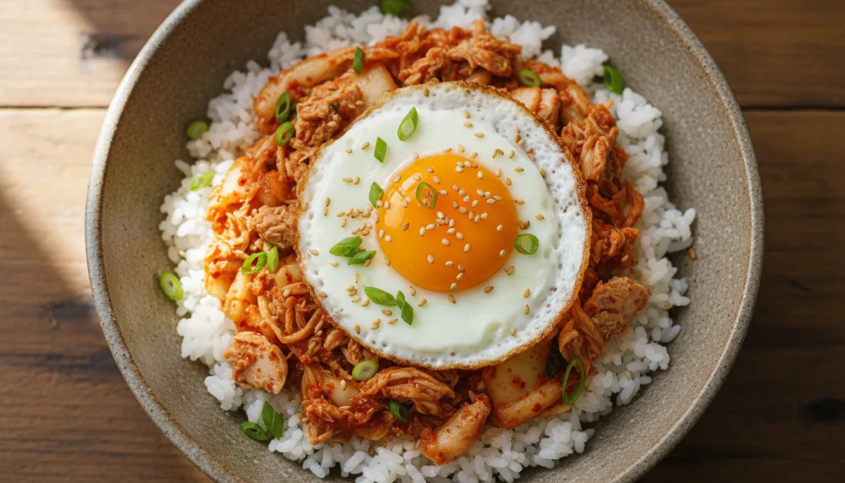 Korean Kimchi Tuna Rice Bowl