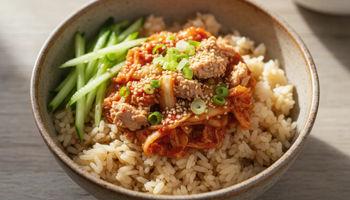 Korean Kimchi Tuna Rice Bowls