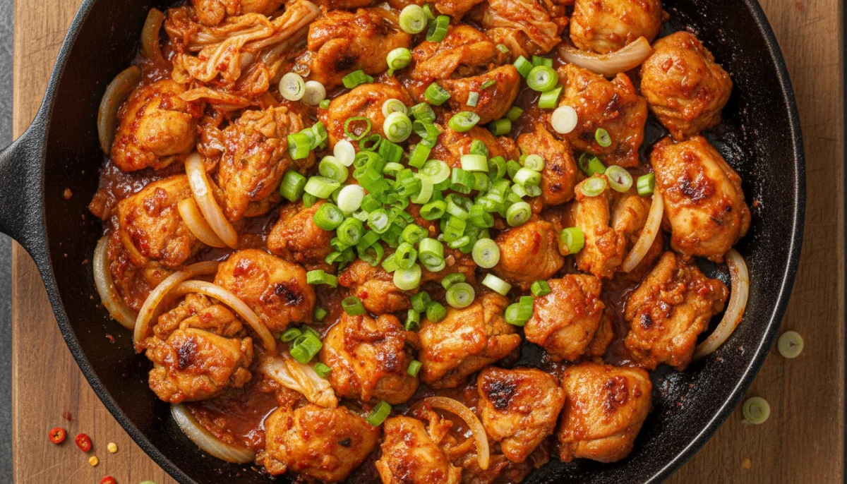 Korean Spicy Chicken and Kimchi Skillet