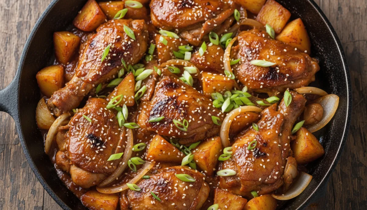 Spicy Korean Chicken and Potato Skillet (Dakgalbi Style)