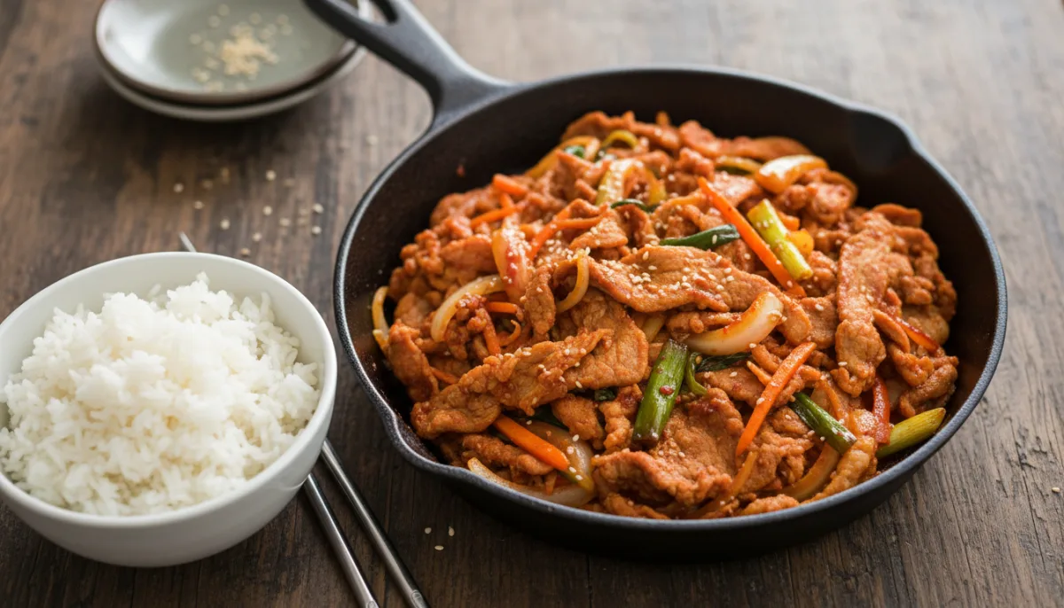 Fiery Korean Pork Bulgogi Skillet