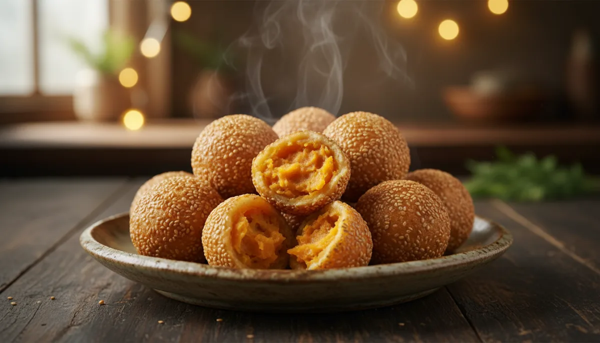 Bolas de Mochi de Batata Coreanas