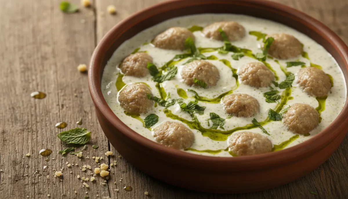 Kurdish Kutilk: Bulgur and Meat Dumplings in Yogurt Sauce