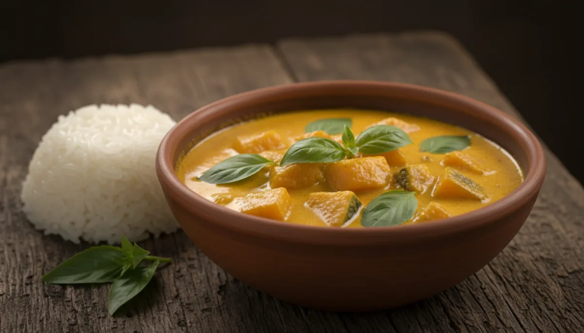 Laotian Coconut Milk and Pumpkin Curry with Sticky Rice
