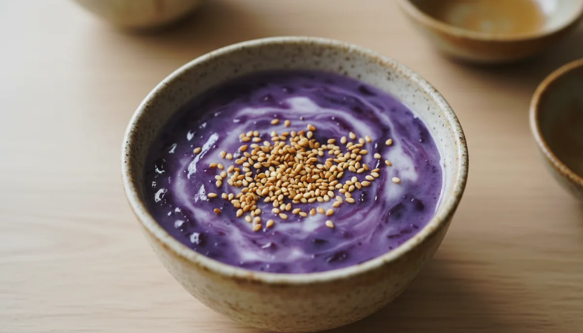 Vibrant Laotian Purple Yam and Coconut Pudding