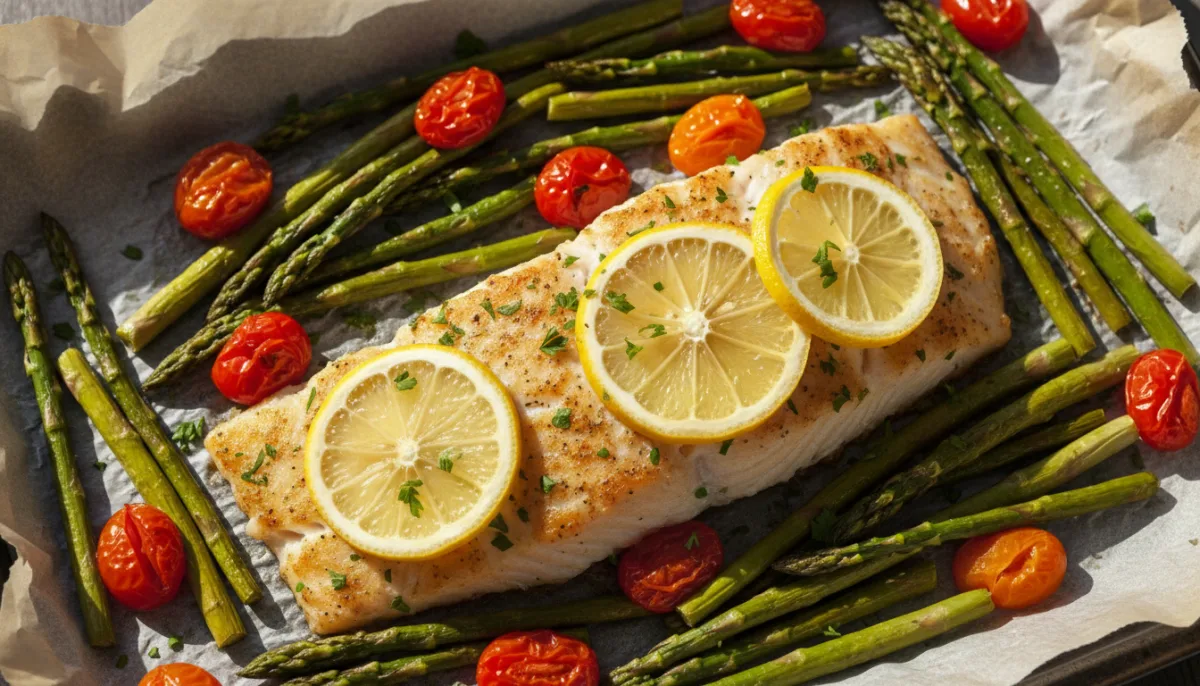 Lemon Herb Baked Cod with Roasted Vegetables