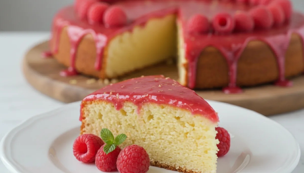 Pastel de Ricotta y Limón con Glaseado de Frambuesa