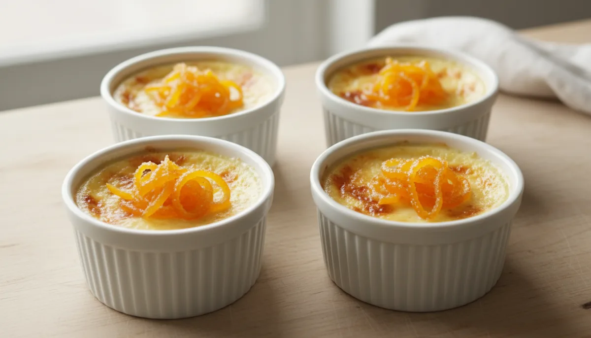 Pudín de Ricotta y Limón con Piel de Naranja Confitada