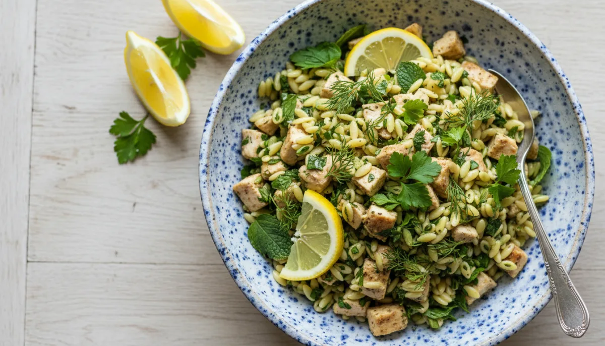 Lemony Herb Chicken and Orzo Salad