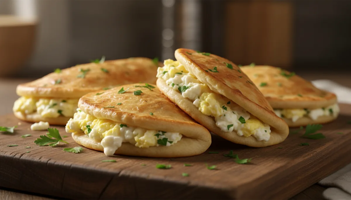 Libyan Ftaier: Golden Flatbreads Stuffed with Eggs and Cheese