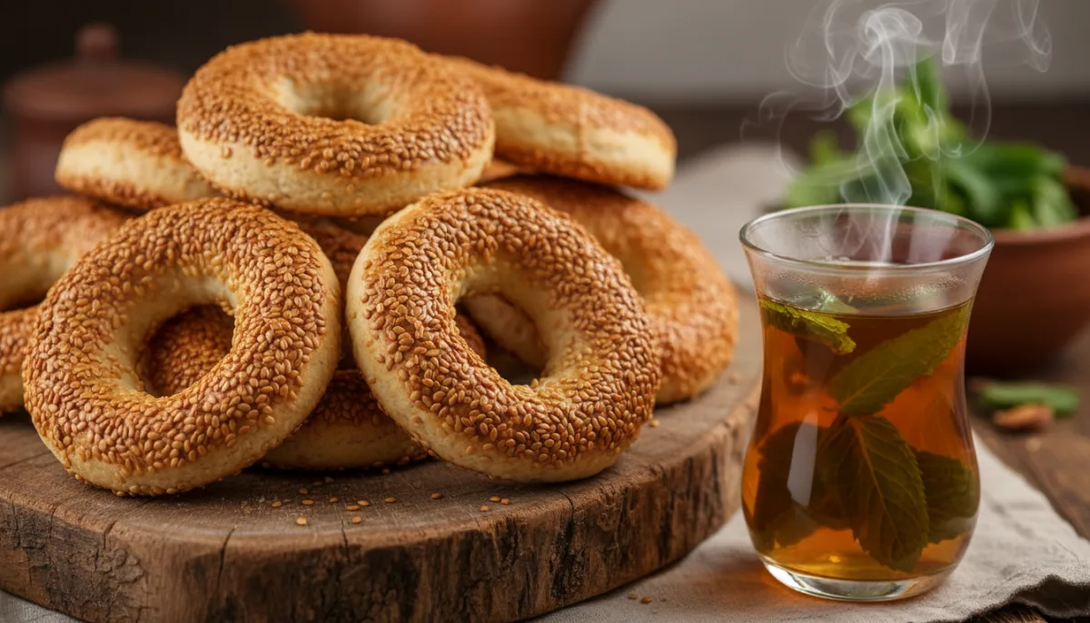 Libyan Ka'ak (Sesame Seed Cookies) with Mint Tea