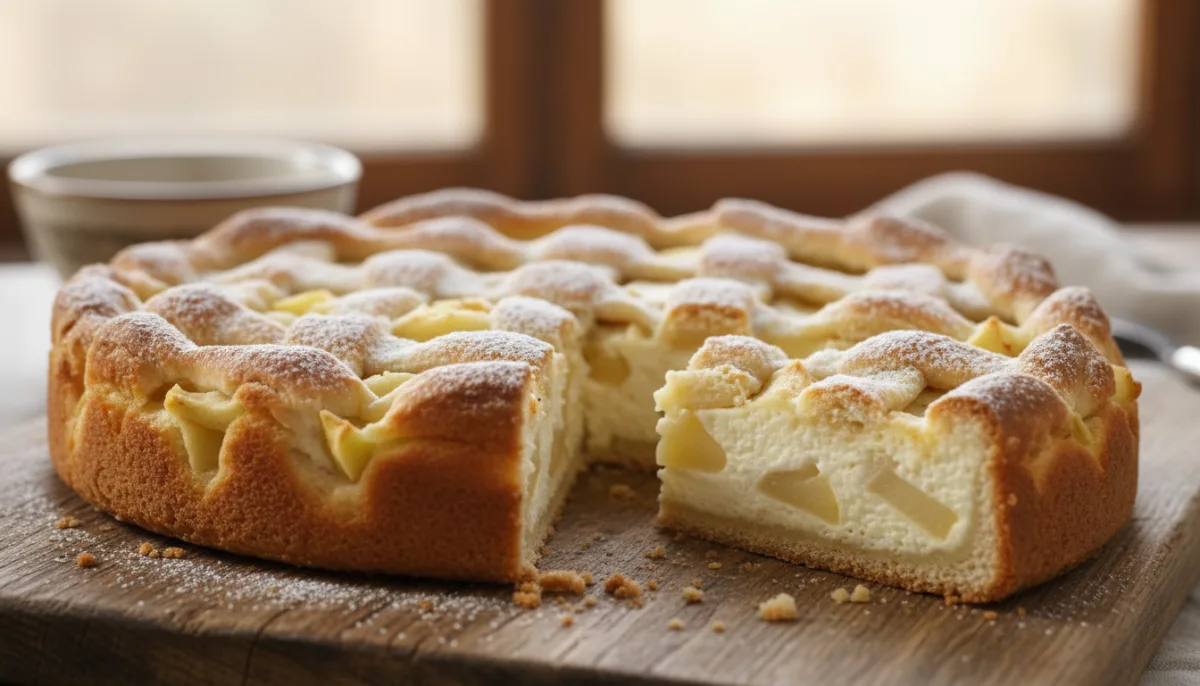 Pastel Lituano de Manzana y Queso Campesino (Obuolių Sūrio Pyragas)