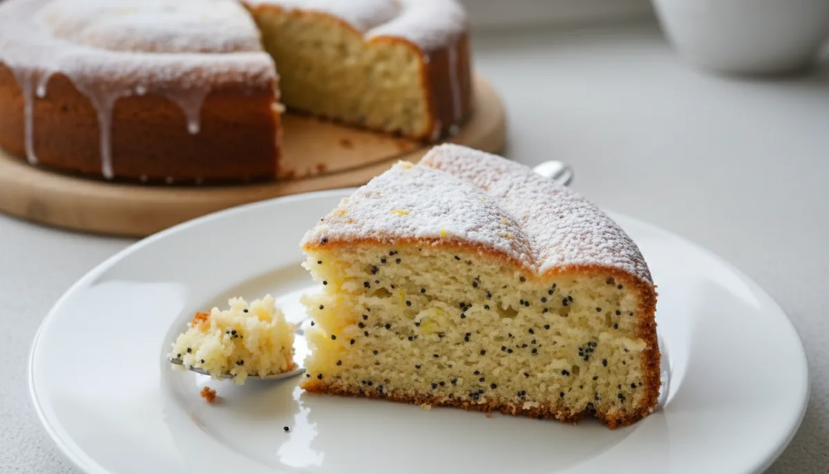 Grietinės Pyragas: Lithuanian Sour Cream Cake with Poppy Seeds and Lemon