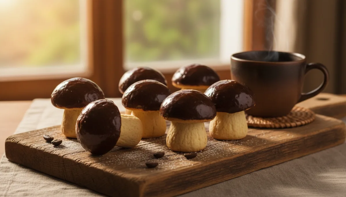Lithuanian Grybukai (Mushroom Cookies) with Coffee Glaze