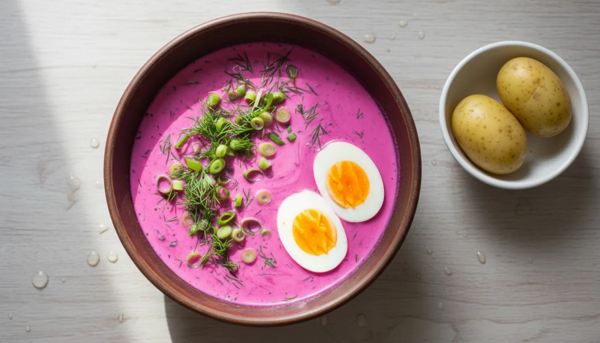 Vibrant Lithuanian Cold Beet Soup (Šaltibarščiai)
