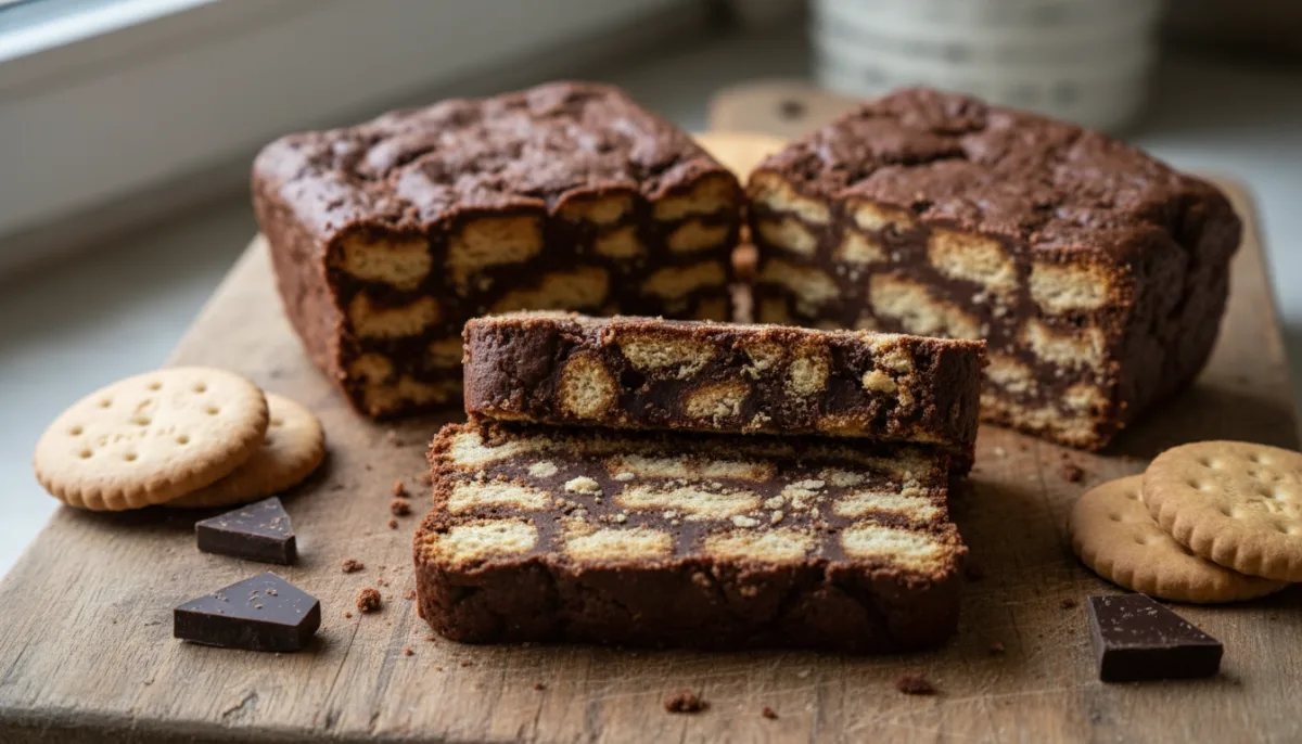 No-Bake Lithuanian Chocolate Biscuit Cake (Tinginys)