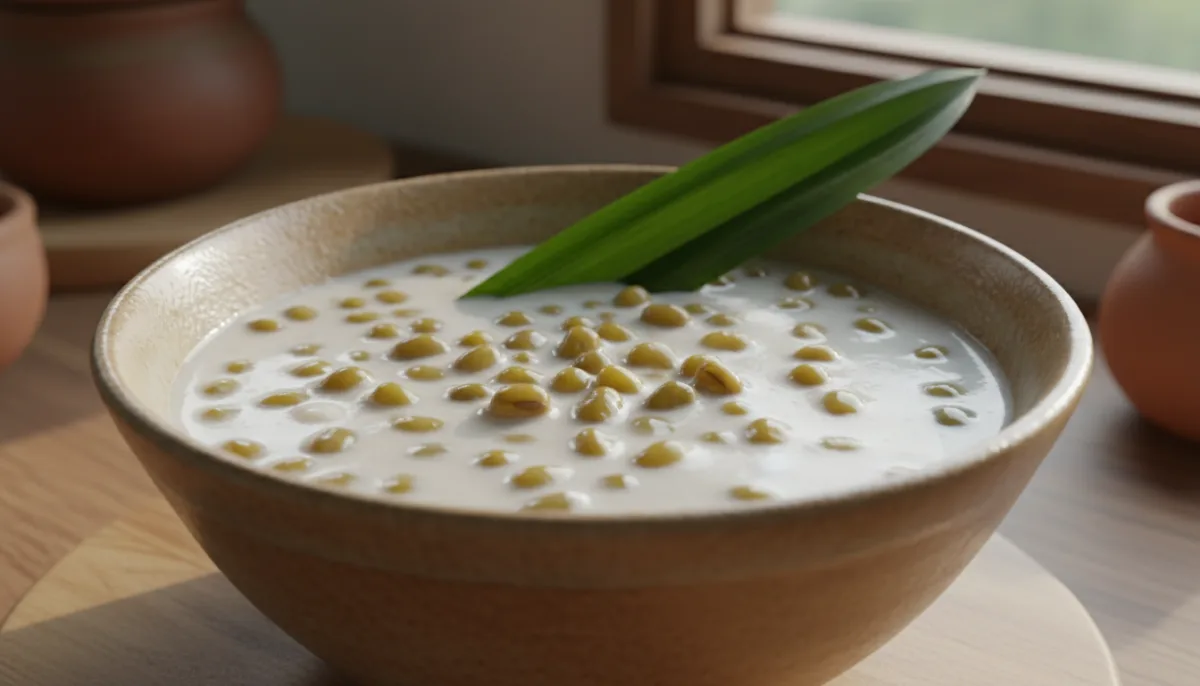 Pudín Malayo de Coco y Frijol Mungo (Bubur Kacang Hijau)