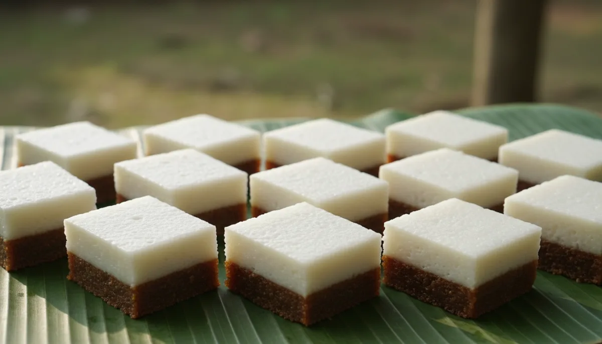 Natilla Malaya de Coco y Azúcar de Palma (Kuih Talam)