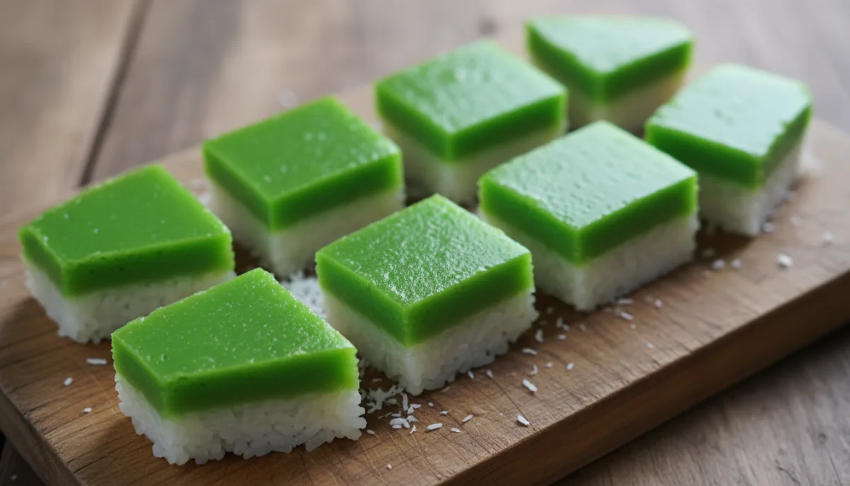 Natillas Malayas de Coco y Pandan (Kuih Seri Muka)