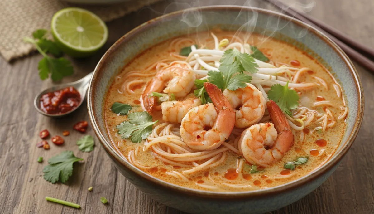 Laksa Malajziane me Karkaleca dhe Petë Vermiçeli
