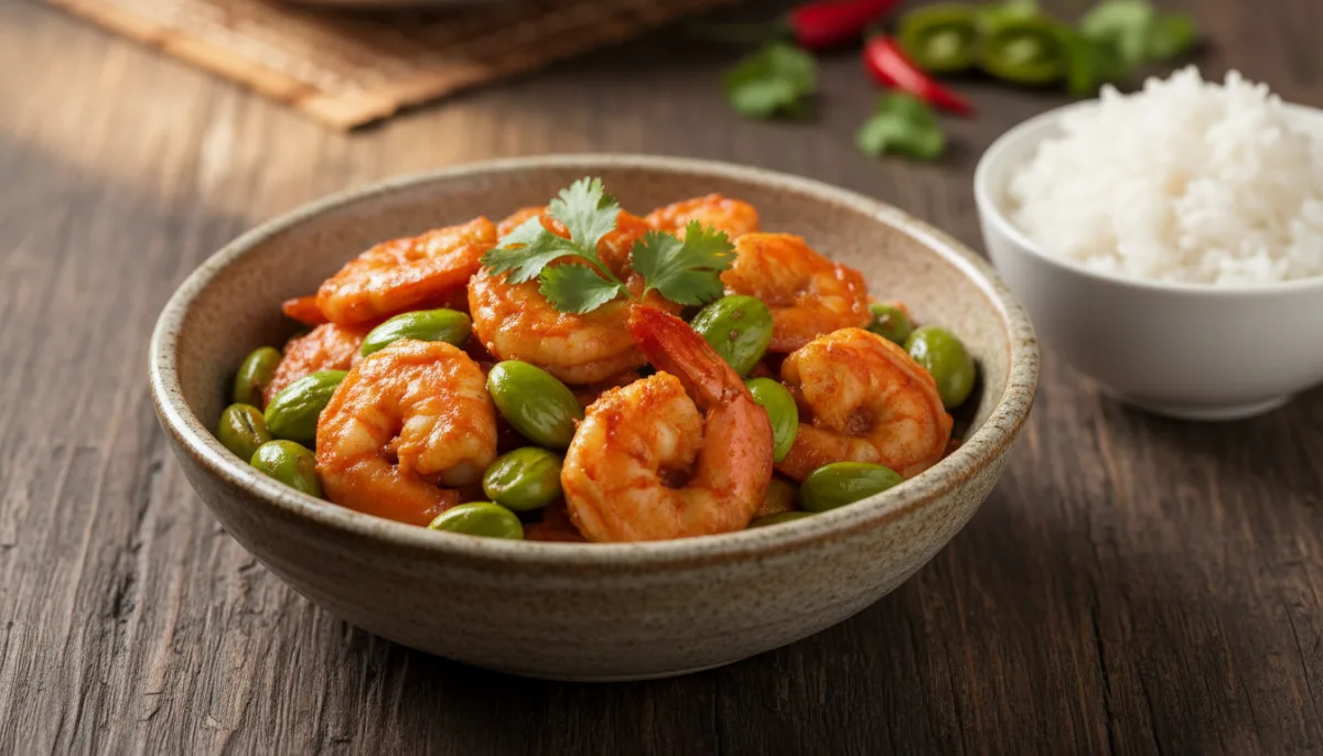 Spicy Malaysian Prawns with Stink Beans (Sambal Petai)