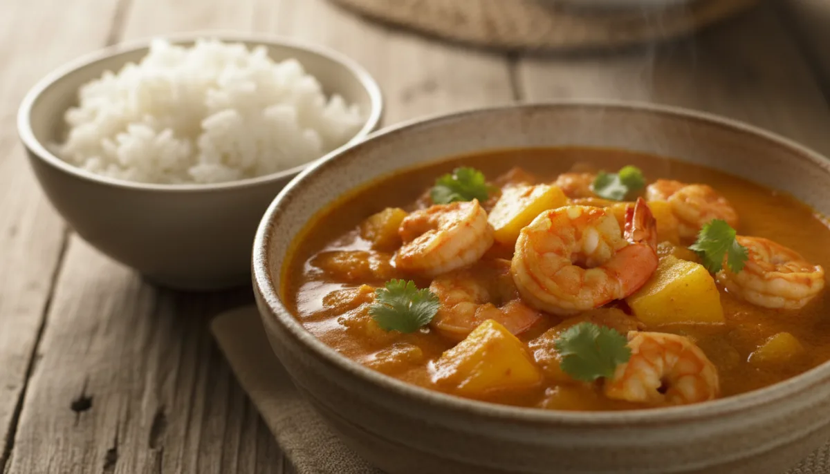 Curry Malese Piccante di Gamberi e Ananas