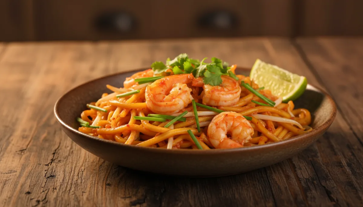 Mee Goreng Malese Piccante con Gamberi