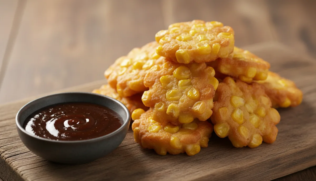 Buñuelos de Maíz Dulce Malasios con Salsa de Azúcar de Coco