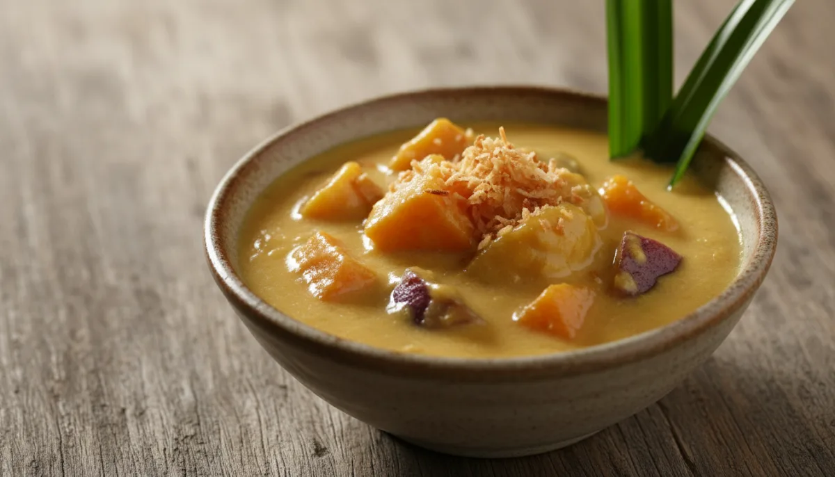 Pudin Malayo de Batata y Leche de Coco (Pengat Ubi Kayu)