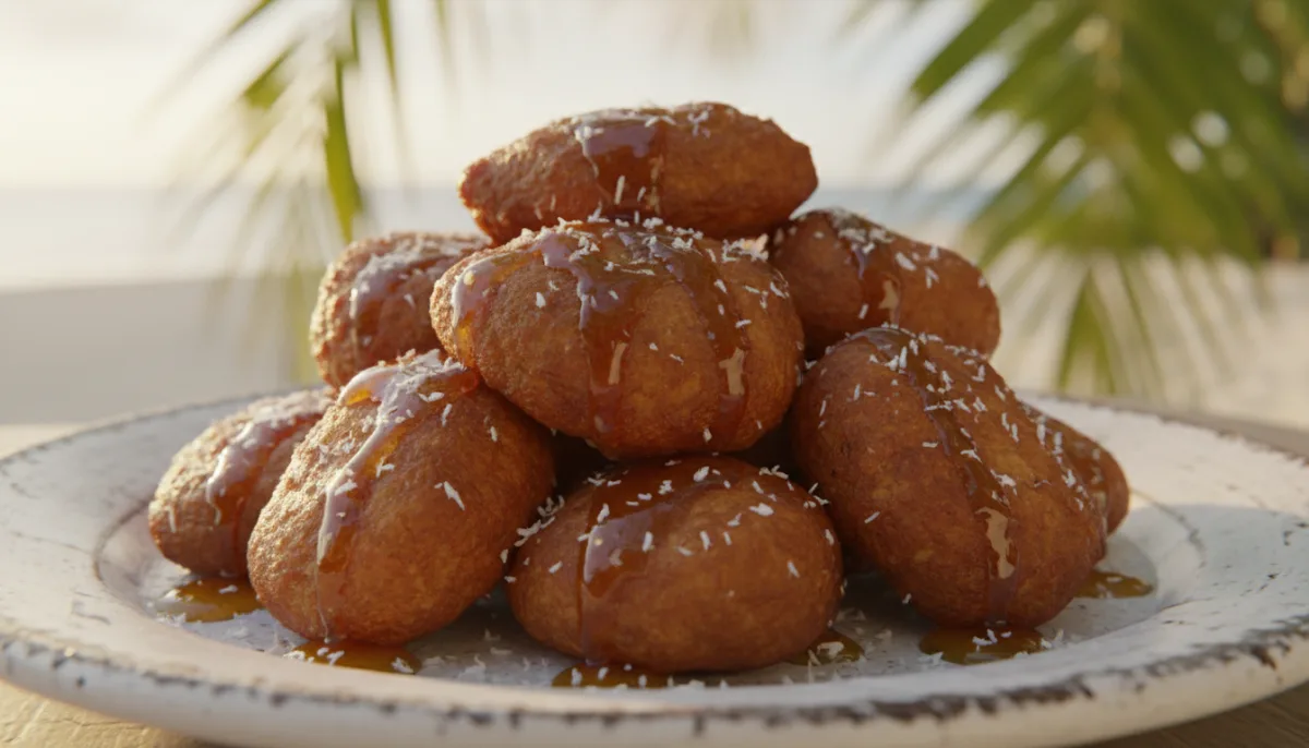 Gulha: Buñuelos Maldivos de Plátano y Coco con Sirope de Azúcar de Palma