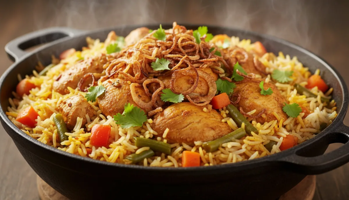Maldivian Chicken and Vegetable Biryani