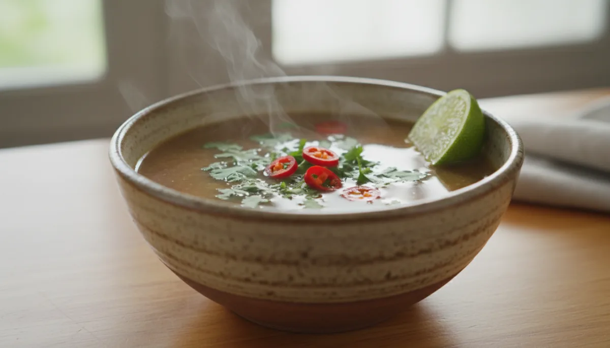 Maldivian Rihaakuru Dhiya: Tuna Paste Soup with Lime and Chili