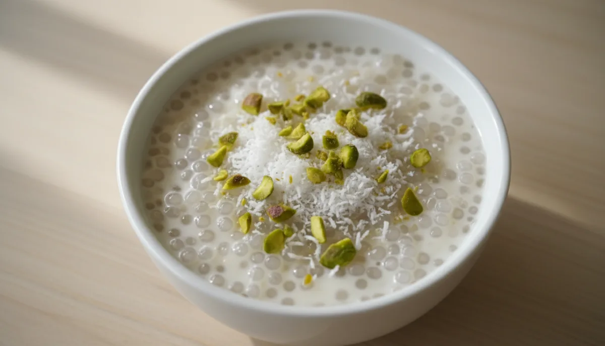 Maldivian Saagu Bondibai with Coconut Milk and Rosewater
