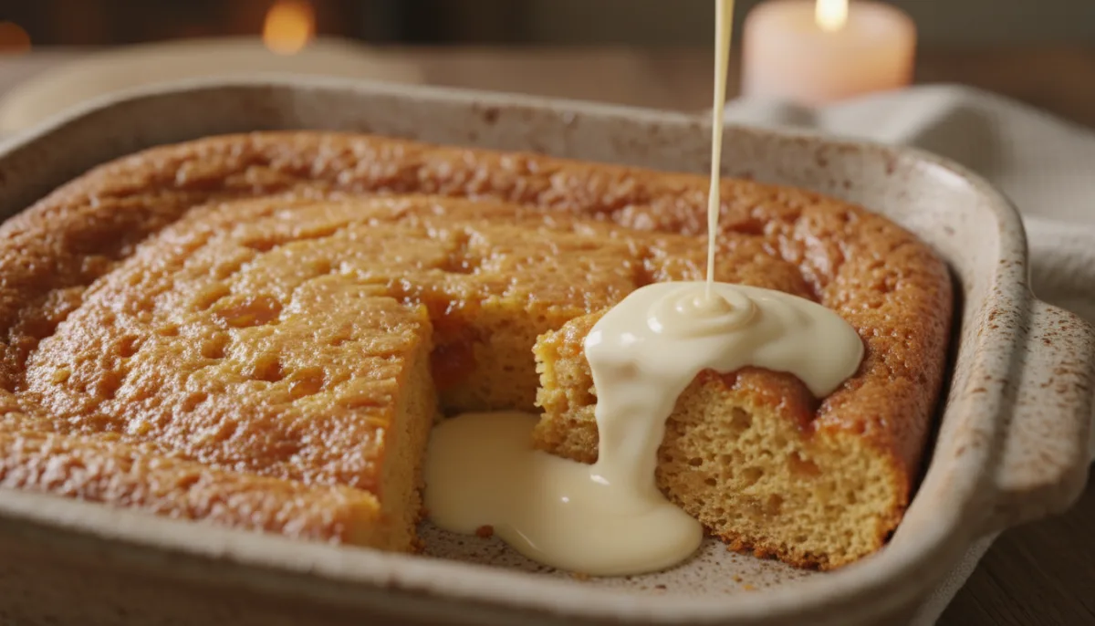 Pudim Malva com Doce de Damasco e Molho de Creme Inglês