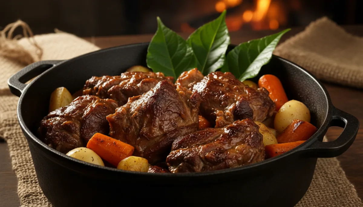 Oven-Baked Lamb & Root Vegetables with Kawakawa: A Hāngī-Inspired Dish