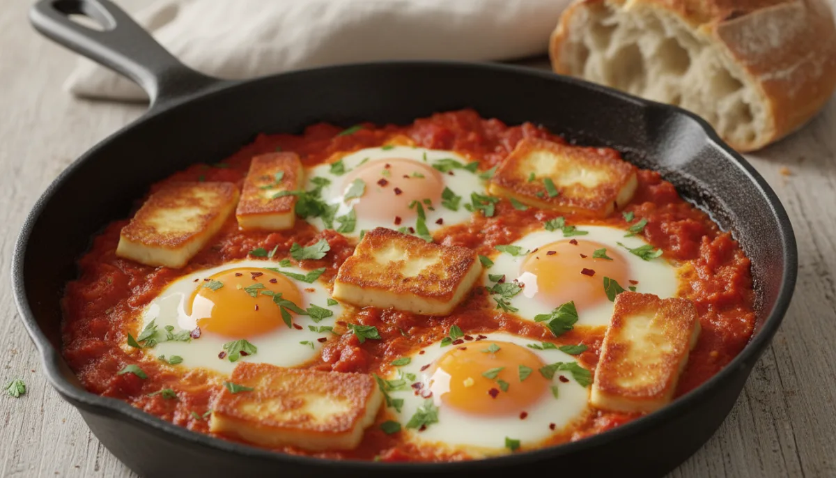 Vezë Mesdhetare të Pjekura me Halloumi dhe Erëza