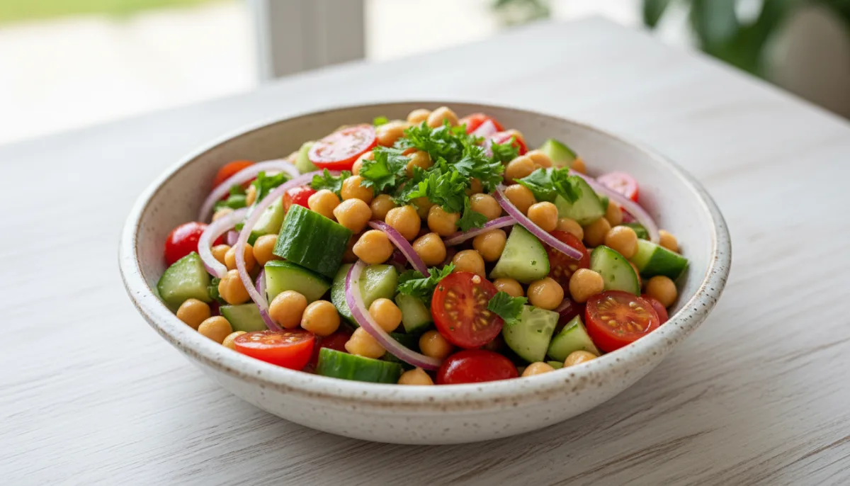 Mediterranean Chickpea and Cucumber Salad