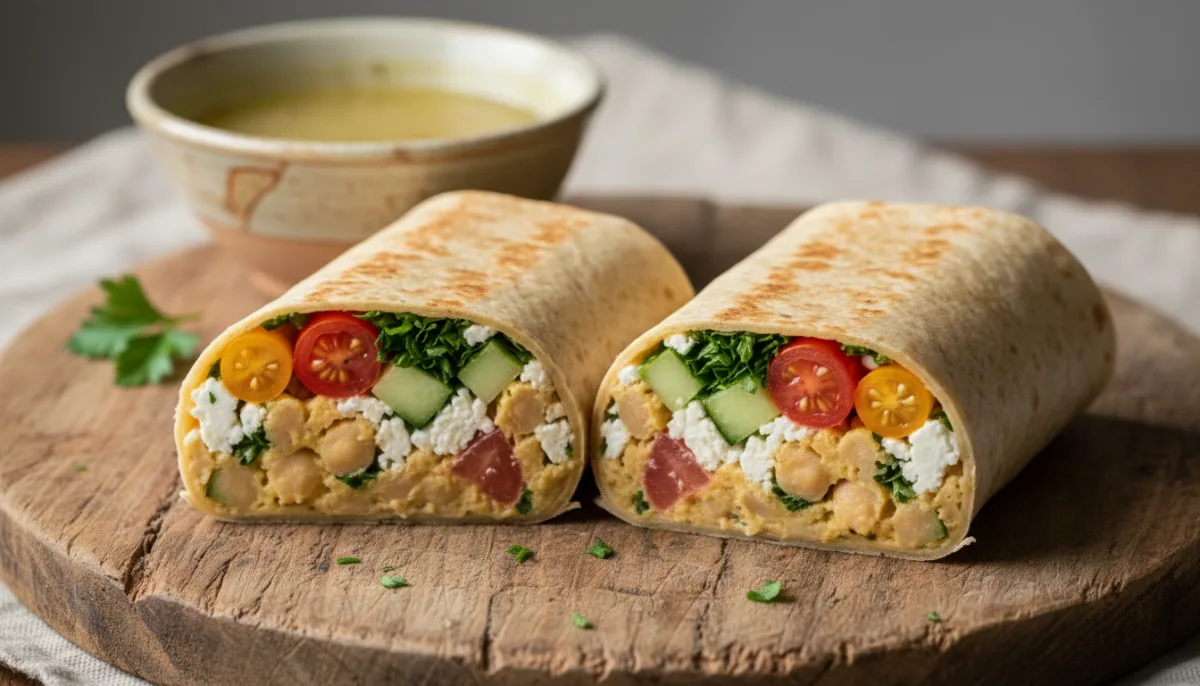 Mediterranean Chickpea and Feta Wraps