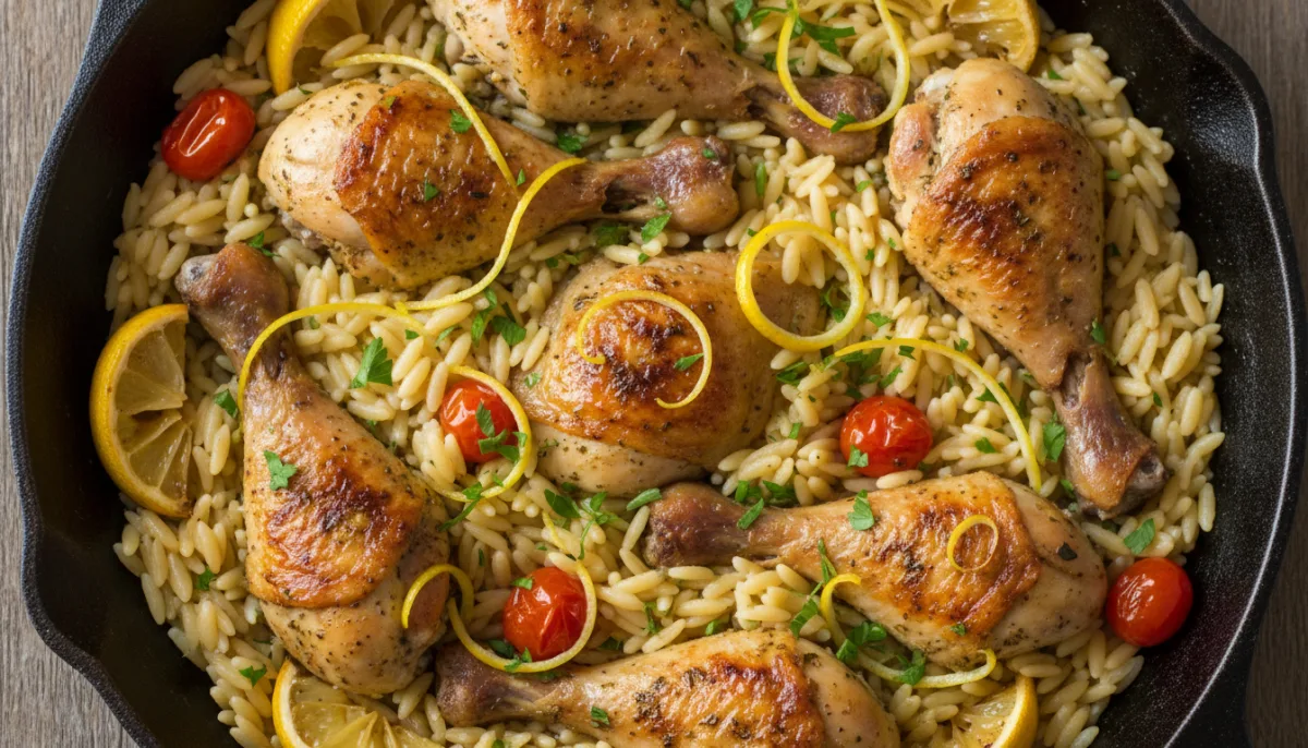 Mediterranean Lemon Herb Chicken with Orzo