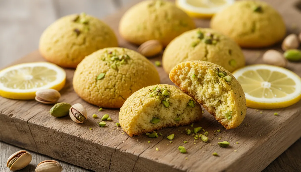 Galletas Mediterráneas de Sémola con Limón y Pistachos