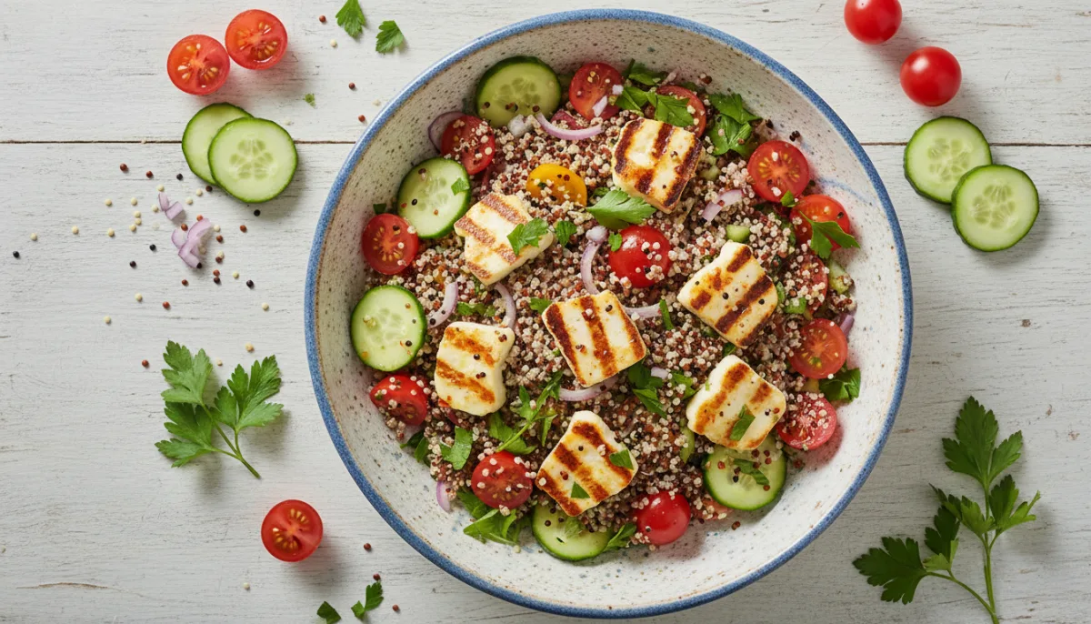 Mediterranean Quinoa Salad with Halloumi
