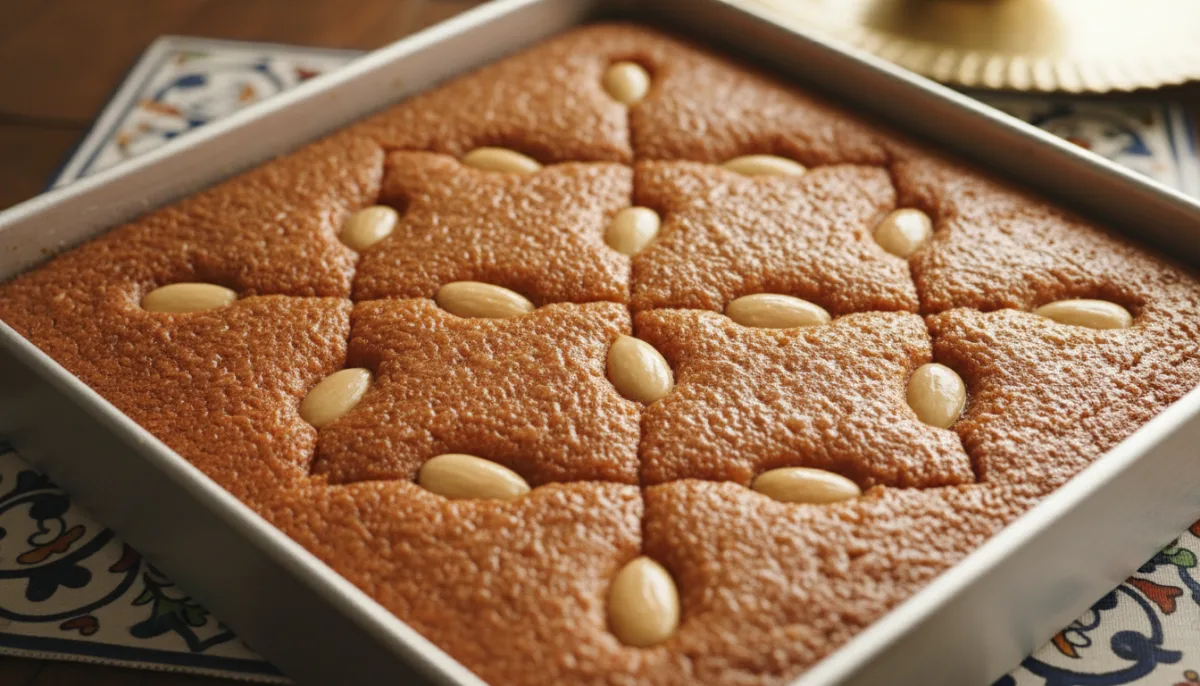 Basbousa: Pastel de Sémola con Cardamomo de Oriente Medio