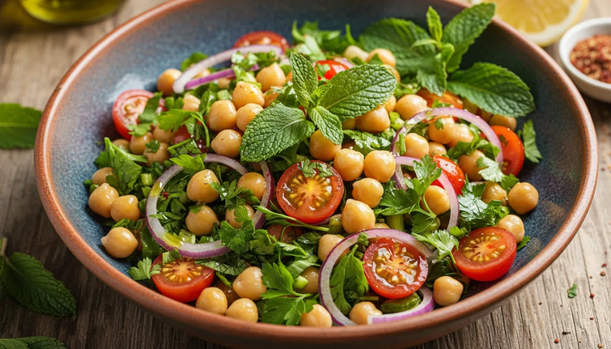 Middle Eastern Chickpea and Herb Salad