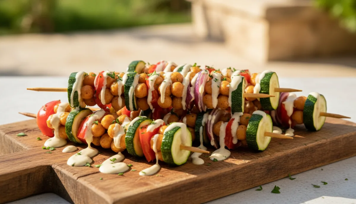 Hellëza me Qiqra dhe Perime Lindore me Salcë Tahini