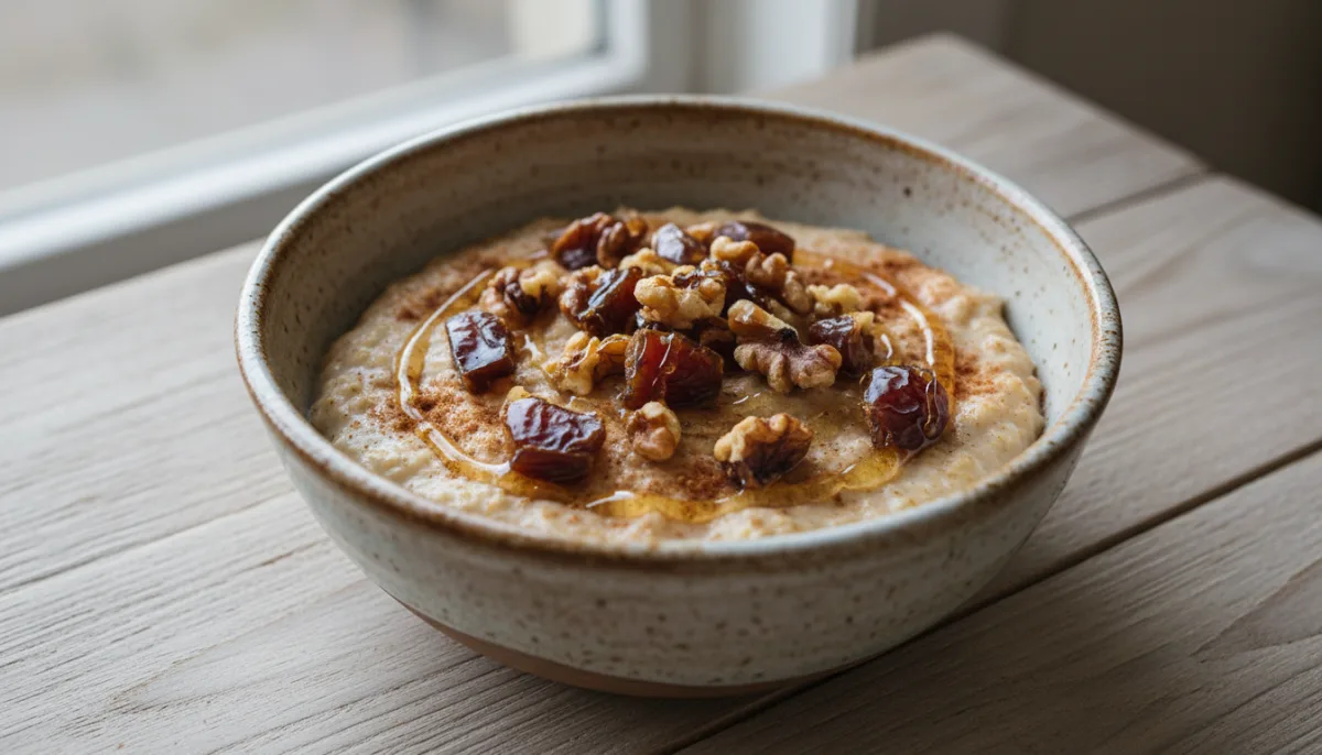 Porridge Mediorientale con Datteri e Noci